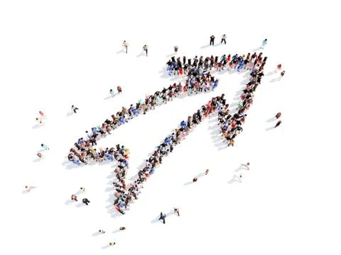 People in the form of arrows Stock Illustration