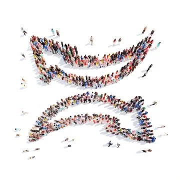 People in the form of arrows Illustrazione stock