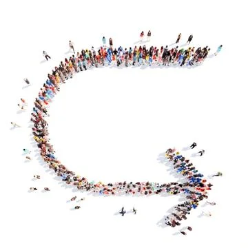 People in the form of arrows Stock Illustration