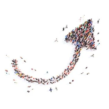 People in the form of arrows Stock Illustration
