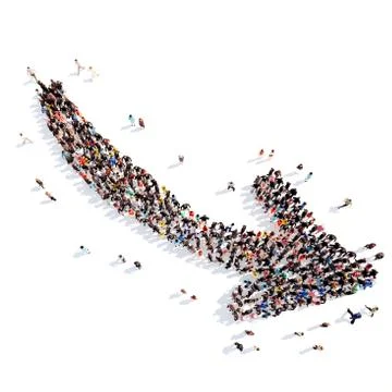 People in the form of arrows Stock Illustration
