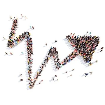 People in the form of arrows Illustrazione stock