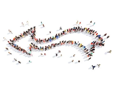 People in the form of arrows Stock Illustration