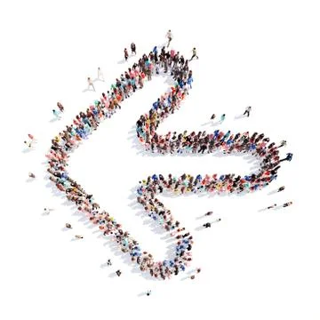People in the form of arrows Stock Illustration