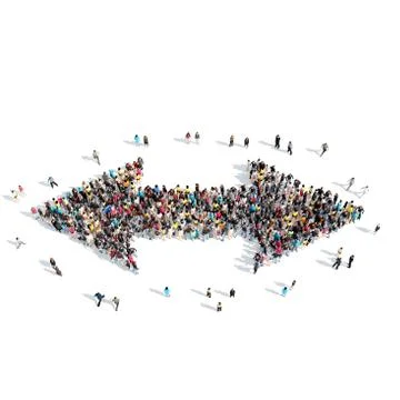 People in the form of arrows Stock Illustration