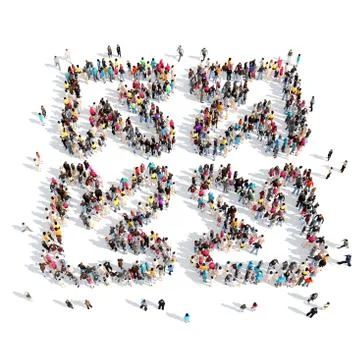 People in the form of arrows Stock Illustration