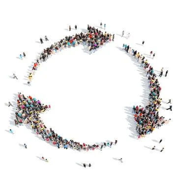 People in the form of arrows Stock Illustration