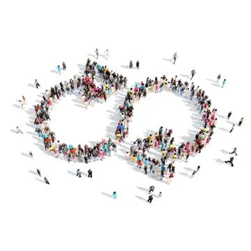 People in the form of arrows Stock Illustration