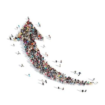 People in the form of arrows Stock Illustration
