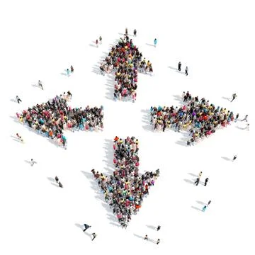 People in the form of arrows Stock Illustration