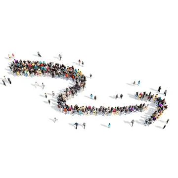 People in the form of arrows Stock Illustration