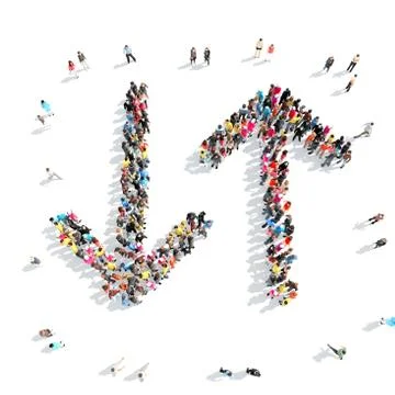 People in the form of arrows Stock Illustration