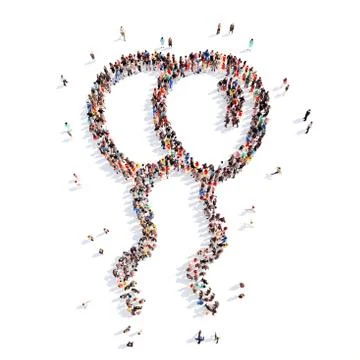 People in the form of balloons Illustrazione stock