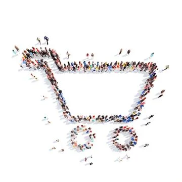 People in the form of a basket Stock Illustration