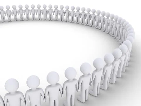 People form a big circle Stock Illustration