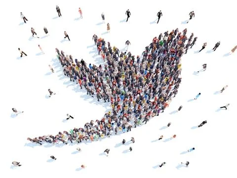 People in the form of a bird. Stock Illustration