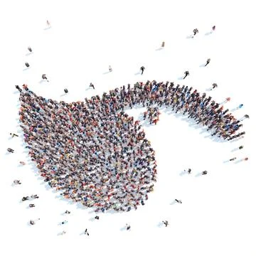 People in the form of a bird. Stock Illustration