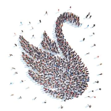 People in the form of a bird. Stock Illustration