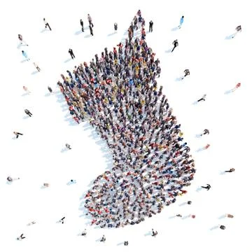 People in the form of boots. Stock Illustration