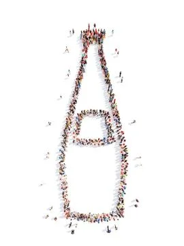 People in the form of a bottle Illustrazione stock