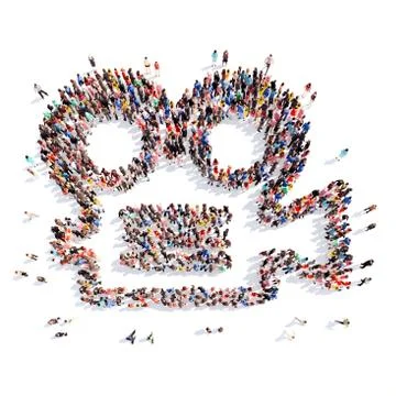 People in the form of a camera Stock Illustration