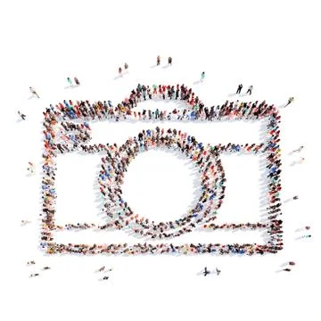 People in the form of a camera Stock Illustration