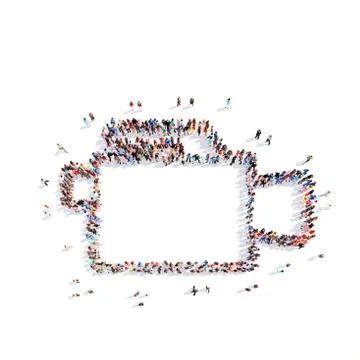 People in the form of a camera Stock Illustration