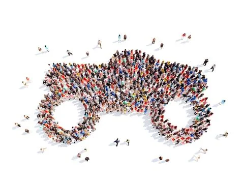 People in the form of a car Stock Illustration