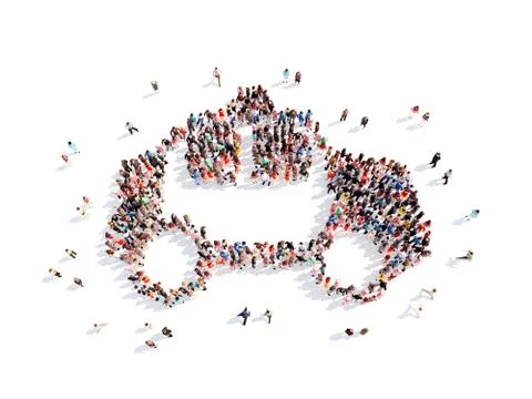 People in the form of a car Stock Illustration