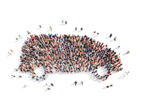 People in the form of a car Stock Illustration
