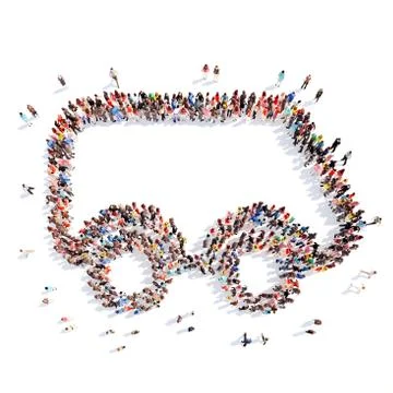People in the form of a car Stock Illustration