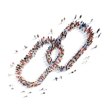People in the form of a chain link Stock Illustration