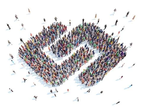People in the form of a character. Stock Illustration