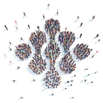 People in the form of a character. Stock Illustration