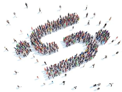 People in the form of a character. Stock Illustration