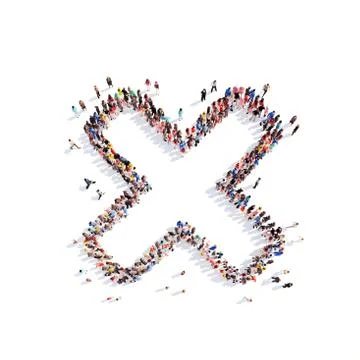 People in the form of  check mark Stock Illustration