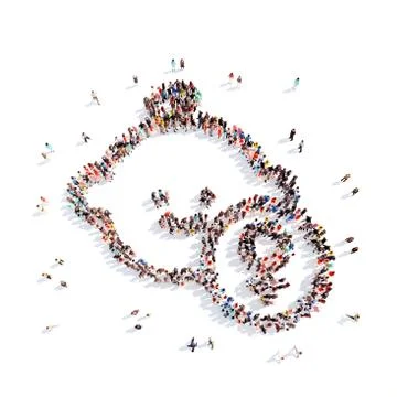 People in the form of a child Stock Illustration