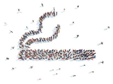 People in the form of cigarettes. Stock Illustration