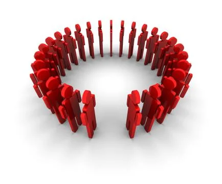 People Form Circle - One Missing Stock Illustration