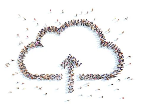 People in the form of clouds. Stock Illustration