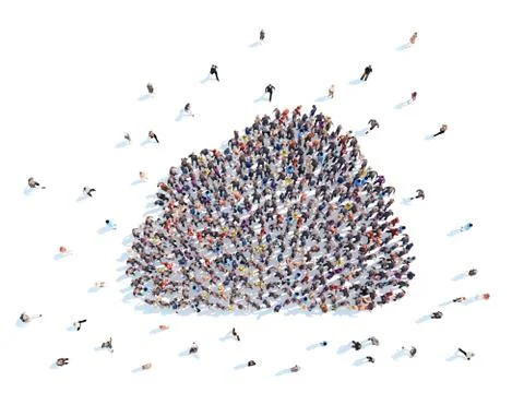 People in the form of clouds. Stock Illustration