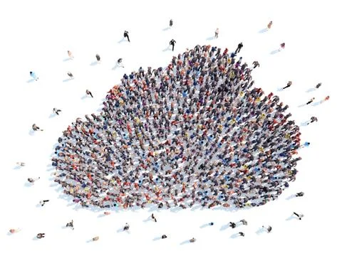 People in the form of clouds. Stock Illustration