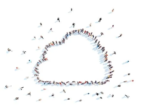 People in the form of clouds. Stock Illustration