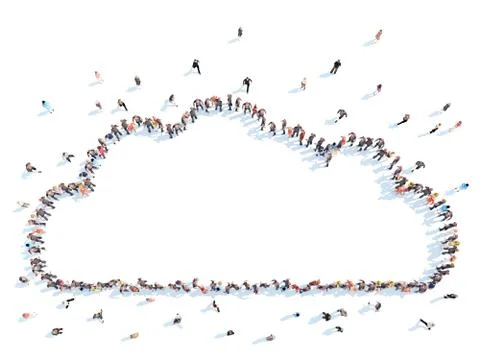 People in the form of clouds. Stock Illustration