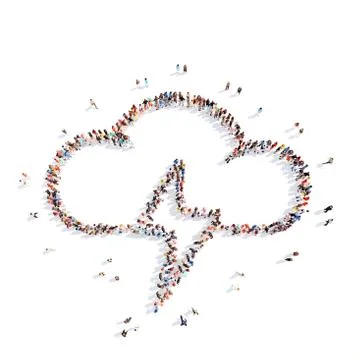 People in the form of clouds Stock Illustration