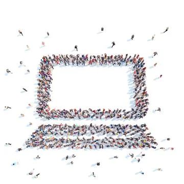 People in the form of computer . Illustrazione stock