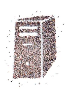 People in the form of a computer Illustrazione stock