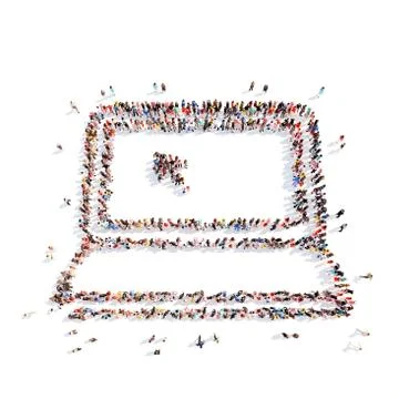 People in the form of a computer Illustrazione stock