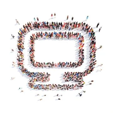 People in the form of a computer Stock Illustration
