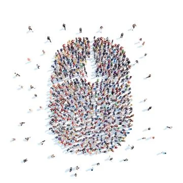 People in the form of computer mouse. Illustrazione stock